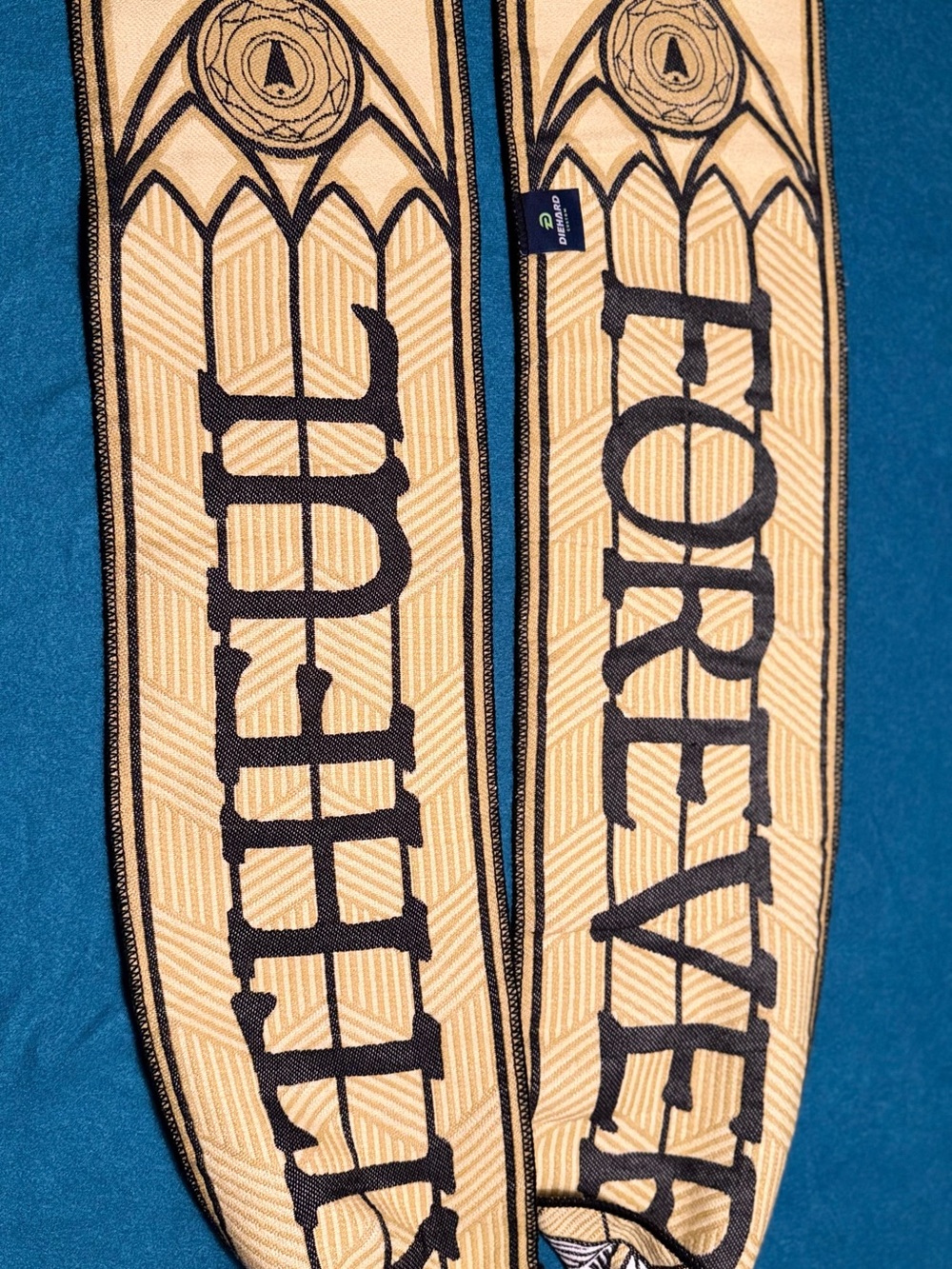 FOREVER 21 Beige and Black Logo Graphic Scarf